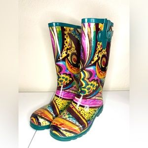 Pair Of Nomad Womens Monet Puddles Rain Boots Size 7 Waterproof Memory Foam PVC